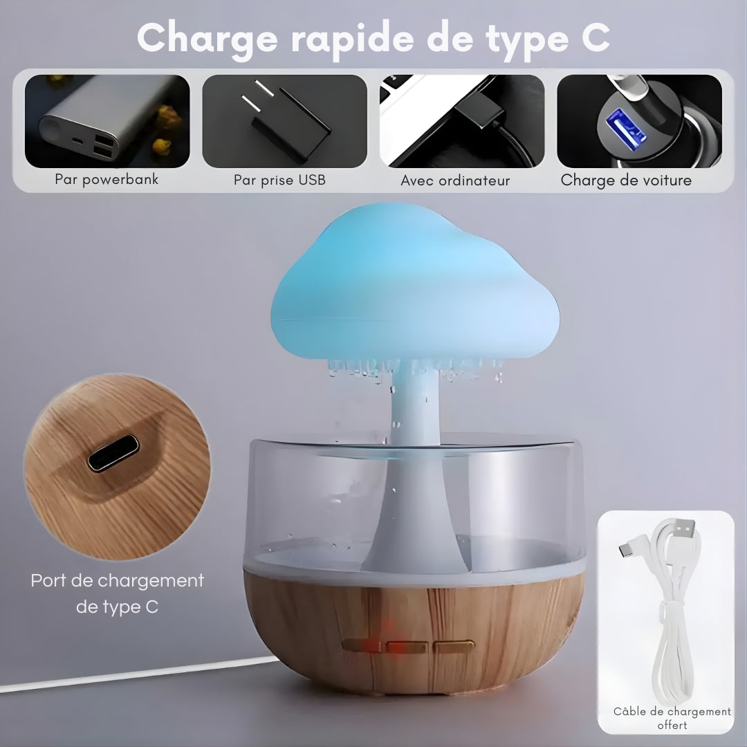 CloudRain™ – Diffuseur de gouttes d'eau au bruit de pluie